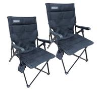 2x OUTDOOR REVOLUTION CAMPING CHAIR LUCCA FOLDING RECLINING WITH CUP HOLDER