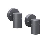 vidaXL 2x Outdoor Wall Lights Stainless Steel Downwards Black Garden Lamp