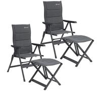2x OUTWELL HELENA CHAIR & FOOTREST RECLINING FOLDING CAMPING OUTDOOR BBQ SEAT