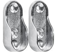 2X Oval Chrome Wardrobe Sockets |15mm Rod/Rail End Supports