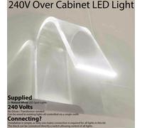 Loops 2 Pack | *240V Mains* Over Cabinet Curved Glass LED Light Kit | Natural White | Powered Kitchen Cupboard Downlight | Bathroom Make-Up Mirror Spotlight | Wardrobe Drawers & Unit Lighting