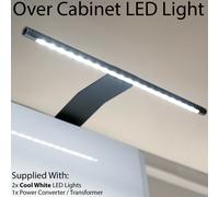 2x Over Cabinet LED Light & Driver Kit COOL WHITE Kitchen Cupboard Reading Lamp Loops White One Size