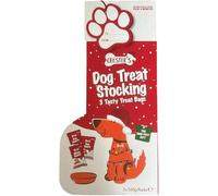 2X PACK Christmas Dog Treat Mini Stocking Pack - Festive Dog Sweets From Santa For All Dogs This Xmas - 3 Bags of Treats in each