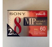 2x Pack SONY MP 60 Minutes Blank Cassette Video 8 Tapes for PAL Camcorder - NEW
