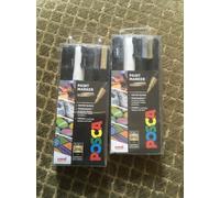 2x Packs Posca Paint Markers Pens Art Fine Tip Mono Colours PC-3M 4 Pack Gold