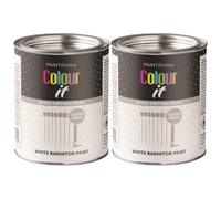 2X Paint Factory Colour It White Radiator Paint Tin 300Ml