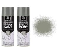 2X Paint Factory® Grey Primer Matt Spray Paint 400ml - Professional Quality, Fast-Dry All-Purpose Interior/Exterior Aerosol for Wood, Metal, Plastic, Ceramics, Furniture, DIY Projects & Household Use