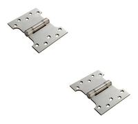 2x PAIR 101.6 x 127 x 3mm Parliament Hinge Satin Stainless Steel Internal Door