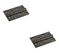 Loops 2x PAIR 102 x 67 x 4mm Brass Washered Butt Hinge Matt Bronze Internal Door in Metallics Loops Metallics