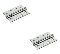 2x PAIR 102 x 68 x 2.2mm Ball Bearing Hinge Stainless Steel Interior Door