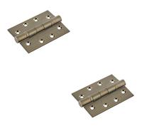 2x PAIR 102 x 76 x 3mm 13 Ball Bearing Hinge Antique Brass Interior Door