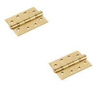 2x PAIR 102 x 76 x 3mm 13 Ball Bearing Hinge Satin Brass Interior Door