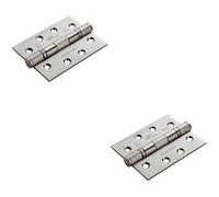 2x PAIR 102 x 76 x 3mm 13 Ball Bearing Hinge Satin Stainless Steel Interior Door