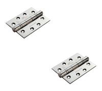 2x PAIR 102 x 76 x 3mm 13 Ball Bearing Hinge Stainless Steel Interior Door