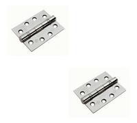 2x PAIR 102 x 76 x 3mm Ball Bearing Hinge Bright Stainless Steel Interior Door