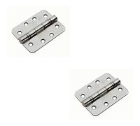 2x PAIR 102 x 76 x 3mm Ball Bearing Hinge Rounded Stainless Steel Interior Door