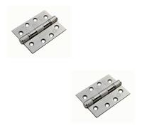 2x PAIR 102 x 76 x 3mm Ball Bearing Hinge Satin Stainless Steel Interior Door