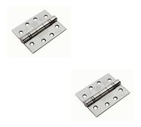 2x PAIR 102 x 76 x 3mm Ball Bearing Hinge Square Stainless Steel Interior Door
