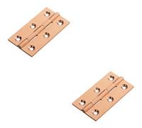 2X Pair 64 X 35 X 2mm Cabinet Hinge Modern Satin Copper Cupboard Door