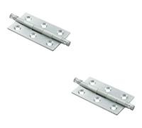 2x PAIR 64 x 35 x 2mm Finial Cabinet Hinge Satin Chrome Decorative Cupboard