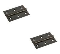 Loops 2x PAIR 76 x 50 x 2.5mm Brass Washered Butt Hinge Matt Bronze Internal Door in Metallics Loops Metallics