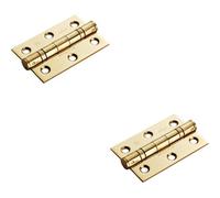 Loops 2x PAIR 76 x 51 x 2mm 7 Ball Bearing Hinge Stainless Brass Interior Door in Metallics Loops Metallics