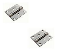 Loops 2x PAIR 76 x 67 x 2.5mm Ball Bearing Hinge Satin Stainless Steel Interior Door in Metallics Loops Metallics