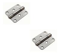 2x PAIR 76 x 67 x 2.5mm Ball Bearing Hinge Satin Stainless Steel Interior Door