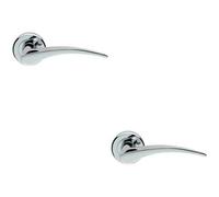 2x PAIR Arched Tapered Handle on Round Rose Concealed Fix Polished Chrome