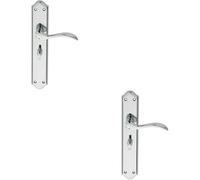 2x PAIR Curved Handle on Long Bathroom Backplate 245 x 45mm Polished Chrome Loops Multi One Size