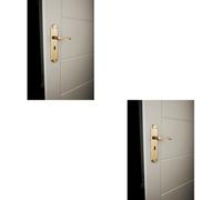 2X Pair Curved Handle On Long Lock Backplate 245 X 45mm Polished Chrome