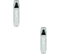 2X Pair Line Detailed Door Knob On Lock Backplate 205 X 45mm Polished Chrome