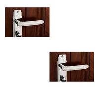 2x PAIR Line Detailed Handle on Bathroom Backplate 205 x 45mm Polished Chrome