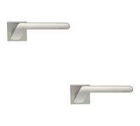 2x PAIR Modern Angled Handle on Square Rose Concealed Fix Satin Chrome