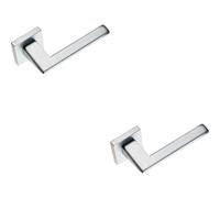 2x PAIR Modern Flat Bar Handle on Square Rose Concealed Fix Satin Chrome