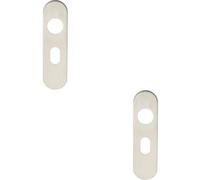 2x PAIR Radius UK Oval Cylinder Plate Cover 170 x 45 x 8mm Satin Steel