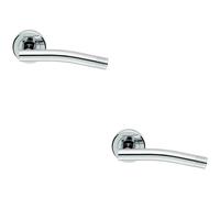 2x PAIR Round Bar Handle with Arch Concealed Fix Round Rose Polished Chrome