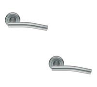 Loops 2x PAIR Round Bar Handle with Arch Concealed Fix Round Rose Satin Chrome Loops Multicolor