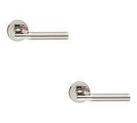 2x PAIR Sectional Round Bar with Mitred Corner Concealed Fix Dual Nickel