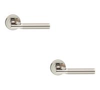 2x PAIR Sectional Round Bar with Mitred Corner Concealed Fix Dual Nickel