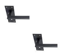 2x PAIR Straight Bar Handle on Slim Lock Backplate 150 x 50mm Matt Bronze