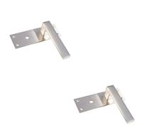 2x PAIR Straight Square Handle on Bathroom Backplate 150 x 50mm Satin Nickel