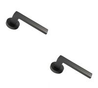2x PAIR Straight Square Handle on Round Rose Concealed Fix Matt Bronze Finish Loops Multi One Size