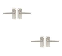 2x PAIR Straight Tapered Handle on Latch Backplate 102 x 41mm Satin Aluminium