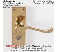 2x PAIR Victorian Scroll Handle on Bathroom Backplate 120 x 41mm Polished Brass