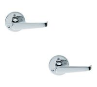 2x PAIR Victorian Straight Shaped Lever on 59mm Round Rose Chrome Handle