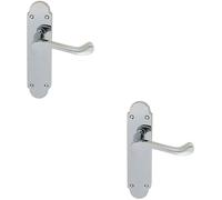 2x PAIR Victorian Upturned Handle on Latch Backplate 170 x 42mm Polished Chrome Loops Multi One Size