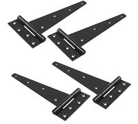 2X Pairs of Black 14"/350mm Heavy Duty Tee Hinges - Long Gate/Shed/Door T Hinges