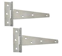 2X Pairs of Galvanised 150mm/6" Tee Hinges - Heavy Duty Garden Gate/Shed/Door T-Hinges