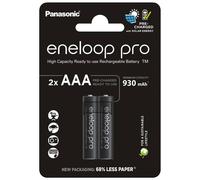 2x Panasonic Eneloop Pro AAA 930mAh NiMH 1.2V Rechargeable Batteries